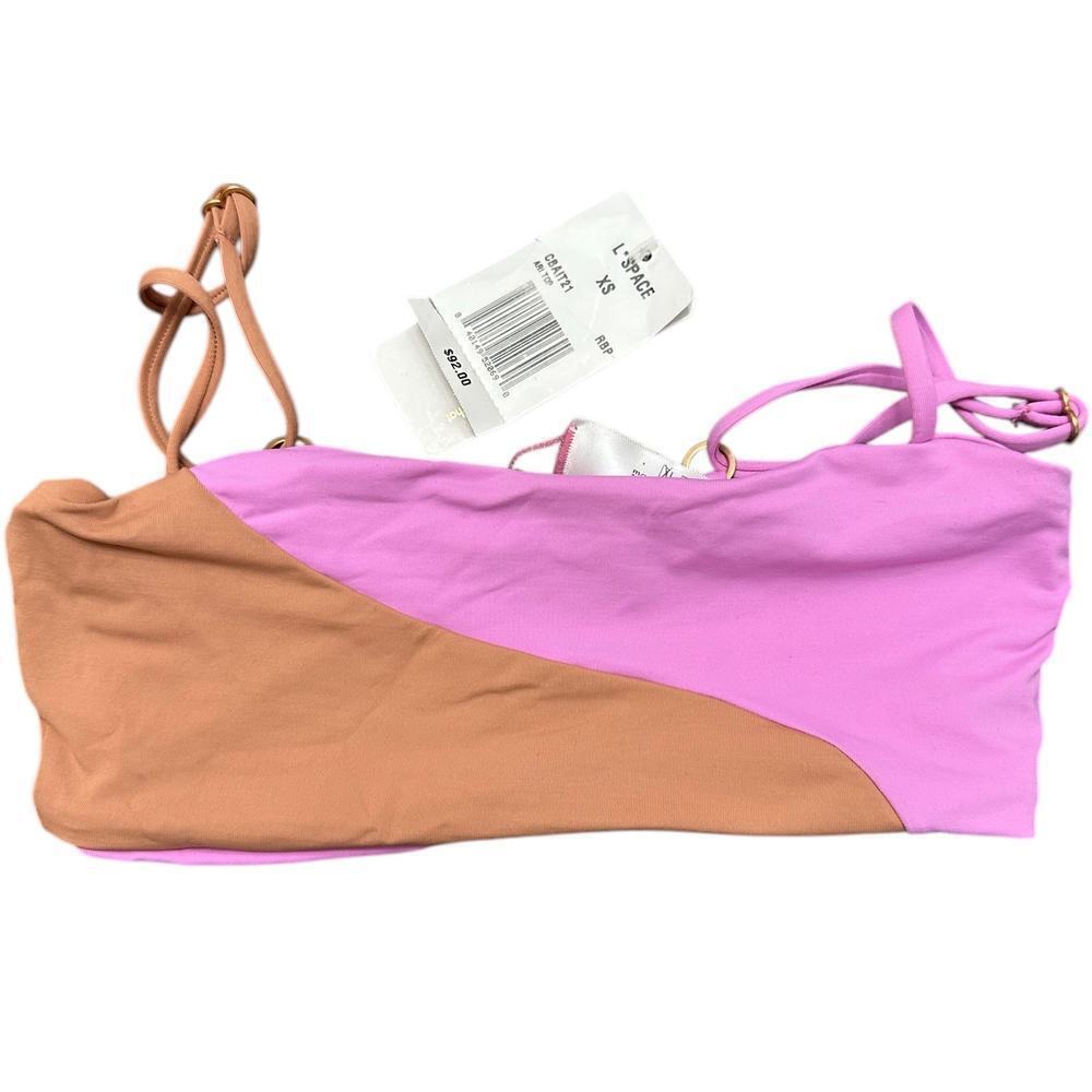 L*Space women’s NWT’s color block Ari bikini top. Size XS